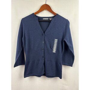 Kersh Essentials Womens Blue Cardigan Sweater Medium